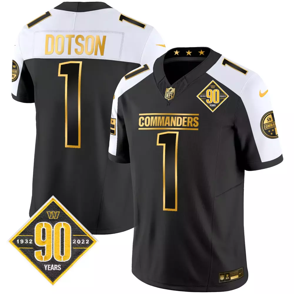 Dotson 1 Washington Commanders 2022 Vapor Jersey | 90 Years Edition Black | All Stitched | For Men