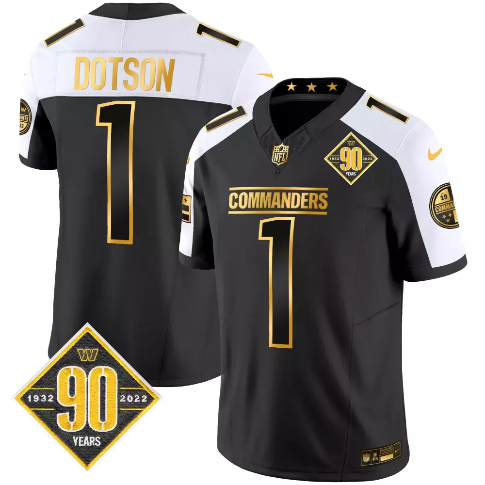 Dotson 1 Washington Commanders 2022 Vapor Jersey | 90th Anniversary Edition Black | All Stitched | For Men