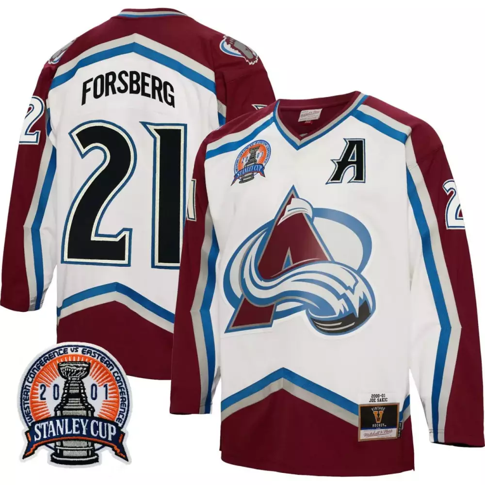 Forsberg 21 Colorado Avalanche 2001 Men's All Stitched Vapor Jersey | Stanley Cup Edition Fan Gear for Men, Women & Youth