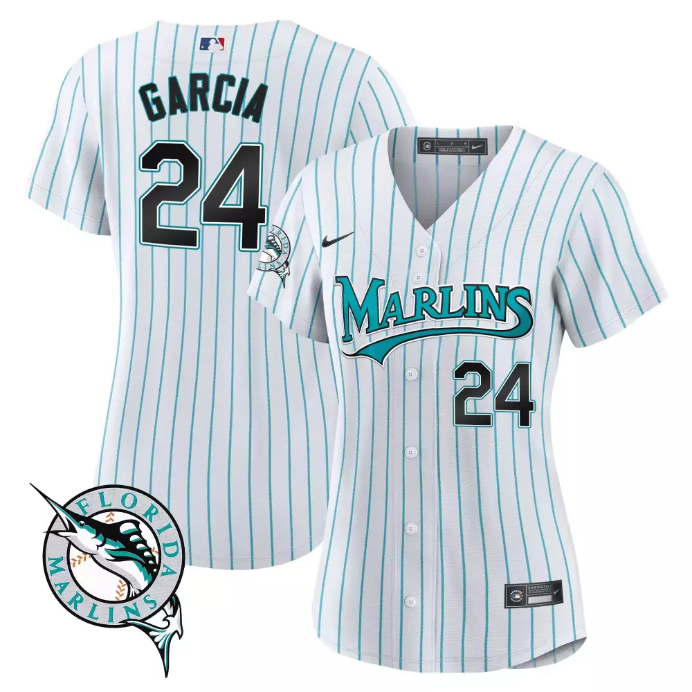 Segura 9 Florida Marlins 2023 Women's Stitched Vapor Jersey | White Teal | Game Day Outfit | For Men, Women & Youth