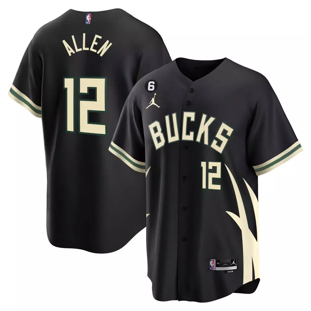 Grayson Allen 12 Milwaukee Bucks 2023 Stitched Vapor Jersey | Black Edition | Fan Gear for Men, Women & Youth