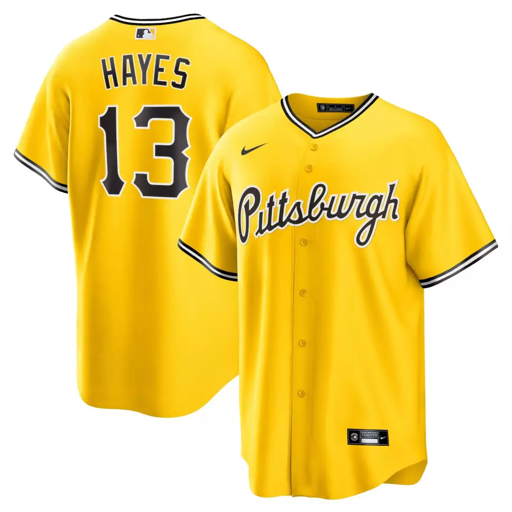 Hayes 13 Pittsburgh Pirates 2023 All Stitched Vapor Jersey | Bright Yellow | Game Day Outfit for Fans | For Men, Women & Youth