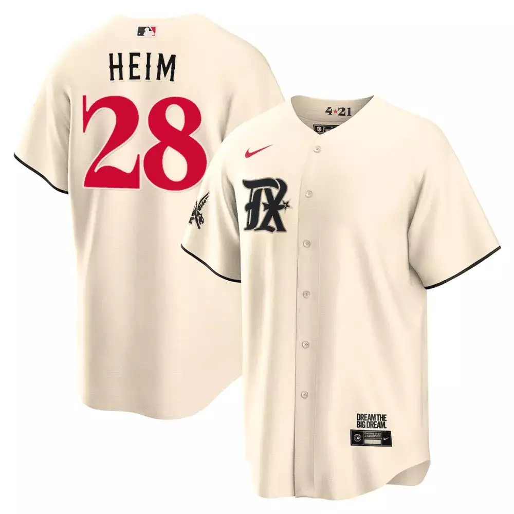 Heim 28 Frisco Roughriders 2021 All Stitched Vapor Jersey | Cream Black Design | Limited Edition Fan Gear | For Men, Women & Youth