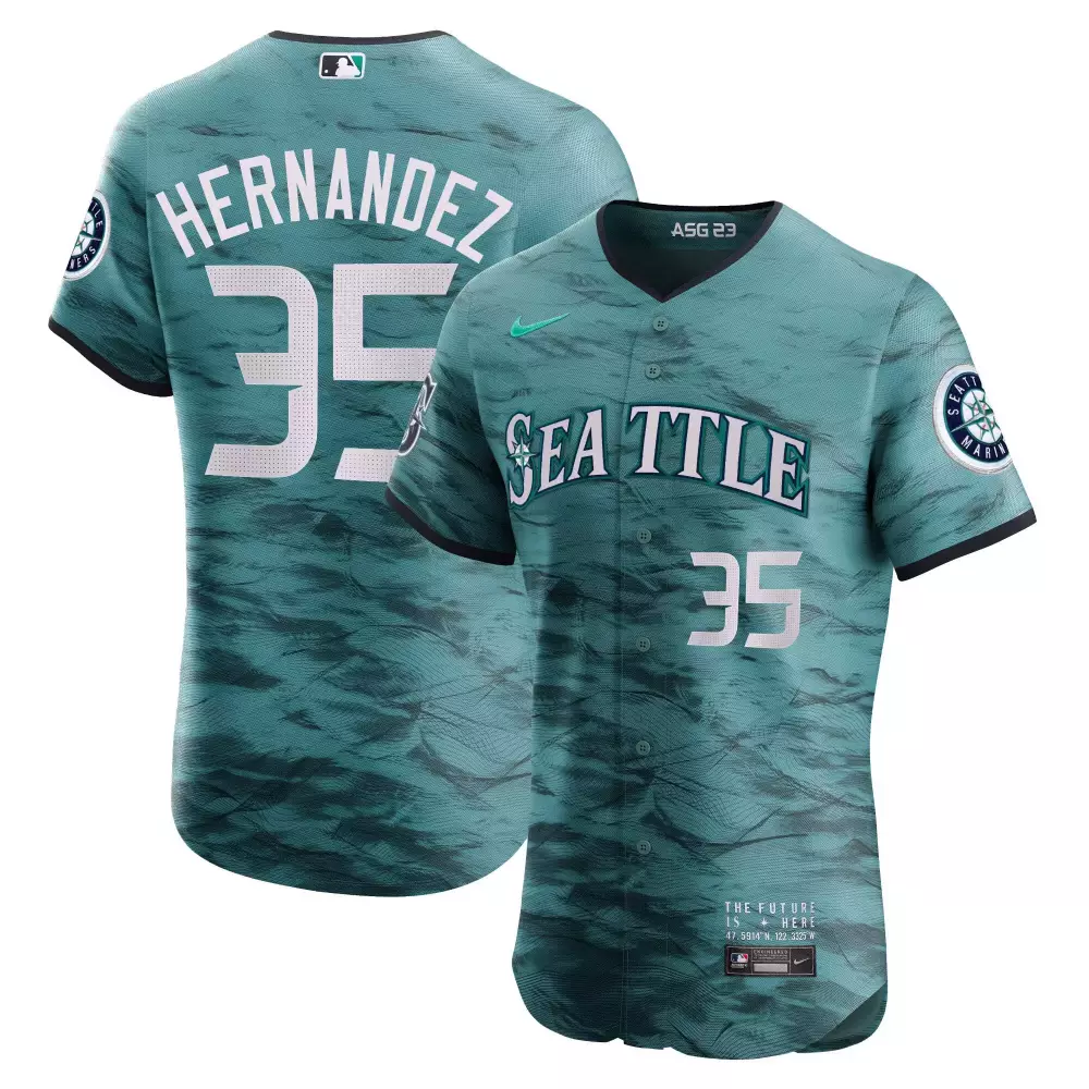 Hernandez 35 Seattle Mariners 2023 Men's All Stitched Vapor Jersey | ASG 23 Teal | Fan Gear for Game Day | For Men, Women & Youth
