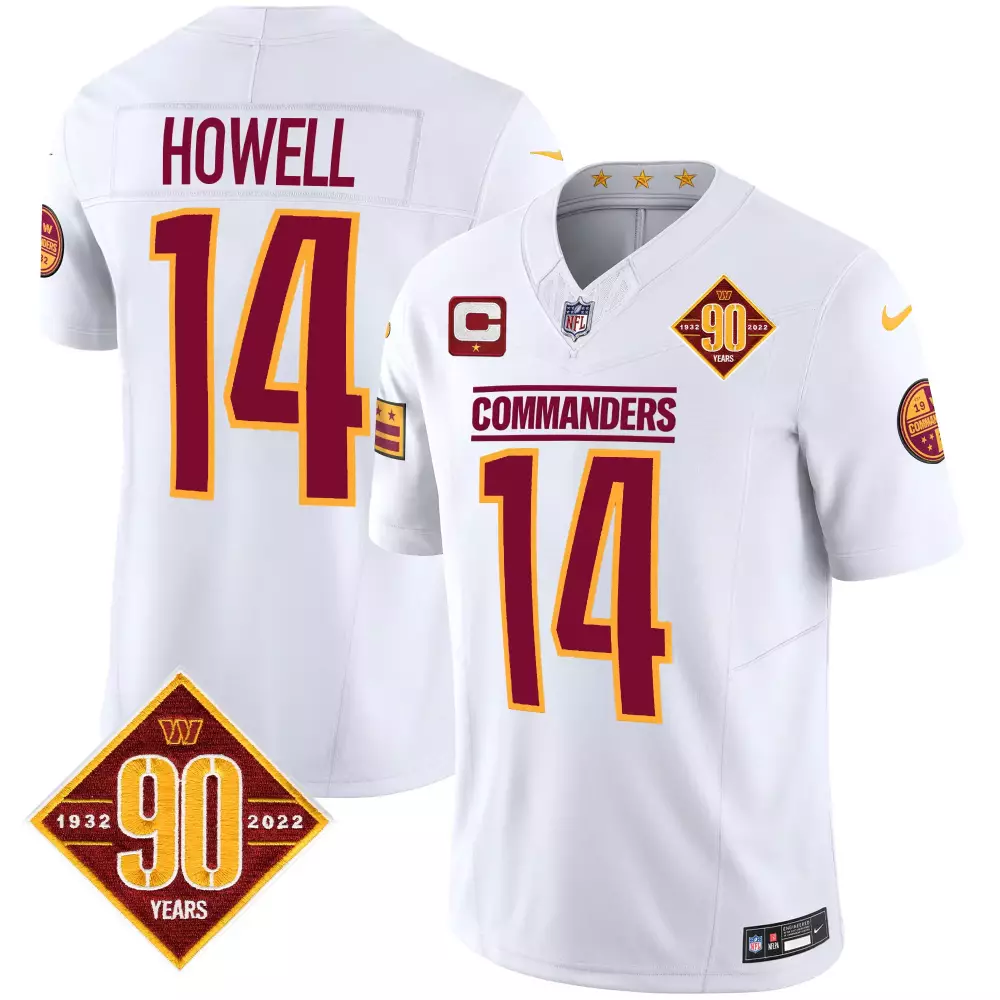 Howell 14 Washington Commanders 2022 Vapor Jersey | White Stitched | 90 Years Edition | For Men