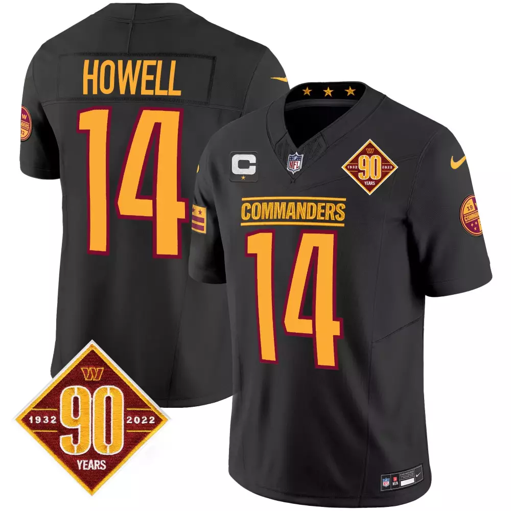 Howell 14 Washington Commanders 2022 Vapor Jersey | Black Stitched | 90th Anniversary Edition | For Men