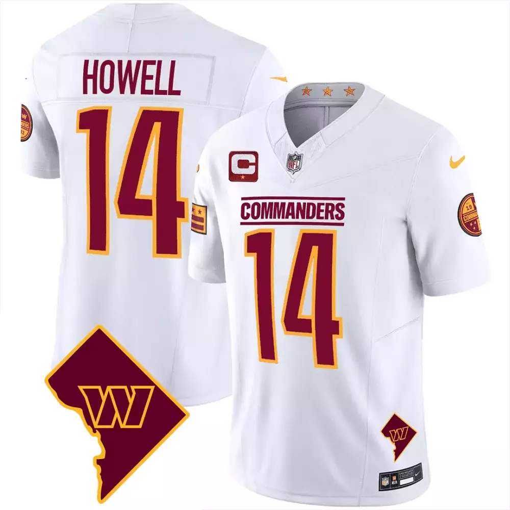 Howell 14 Washington Commanders 2023 Stitched Vapor Jersey | White | For Men, Women & Youth
