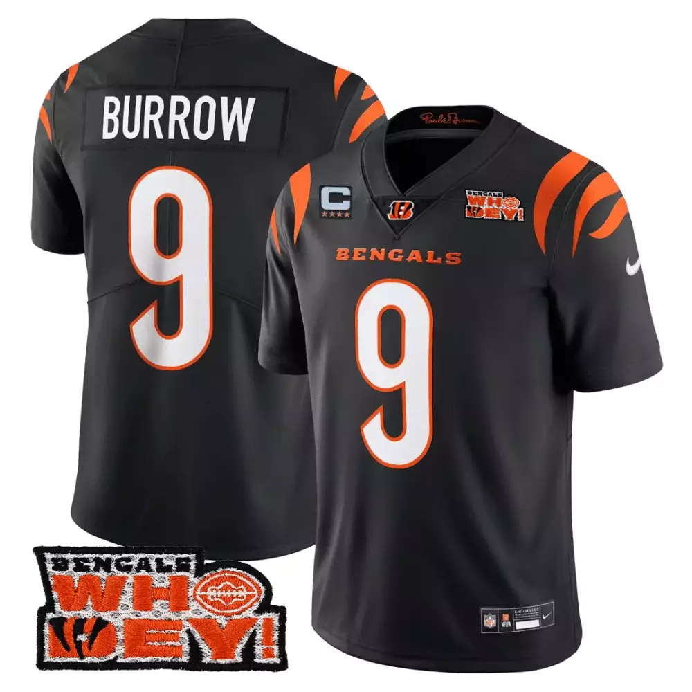 Joe Burrow Cincinnati Bengals 2023 Men's Stitched Vapor Jersey | Orange | Fan Gear for Game Day | For Men, Women & Youth