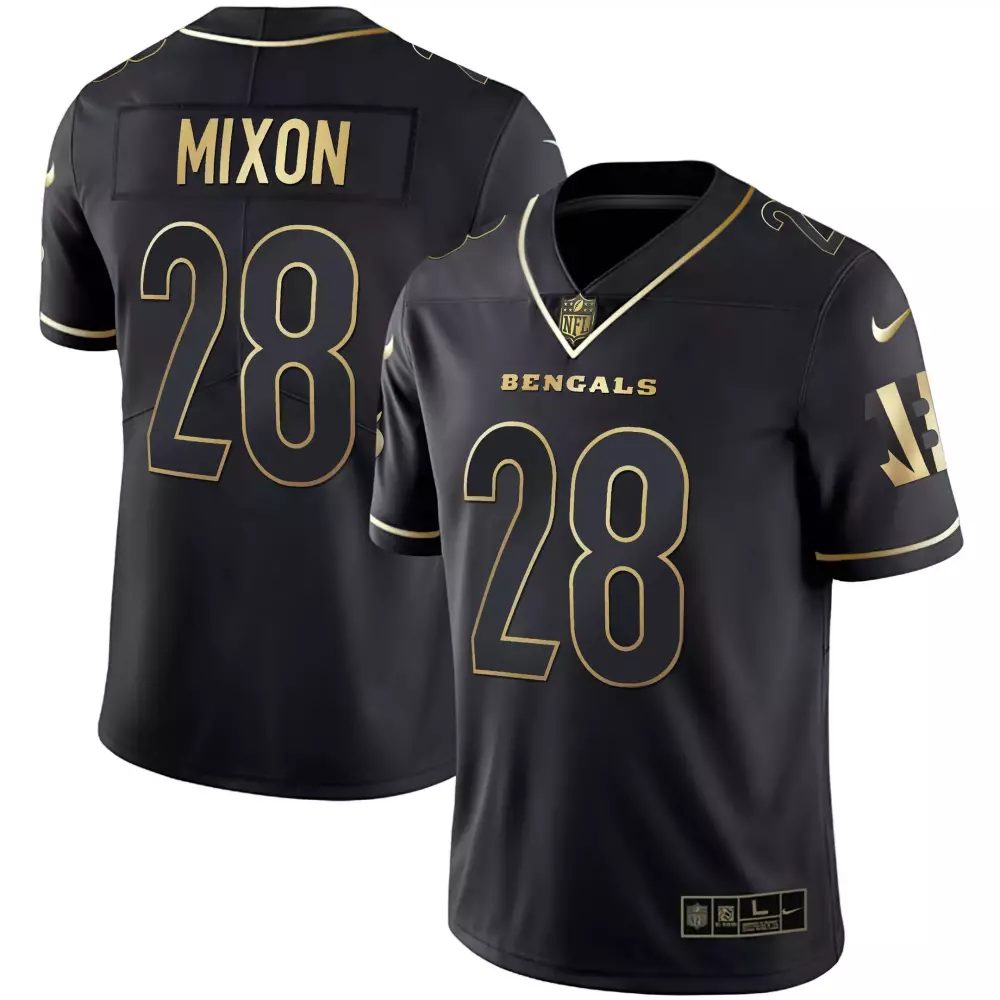 Joe Mixon 28 Cincinnati Bengals 2022 Vapor Jersey | Black Stitched Style | Fan Gear for Men, Women & Youth