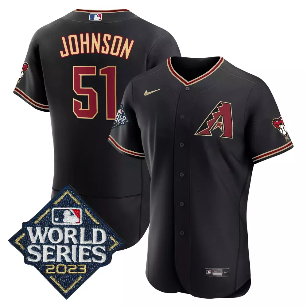 Johnson 51 Arizona Diamondbacks 2023 Vapor Jersey | Black World Series Edition | All Stitched Fan Gear for Men, Women & Youth