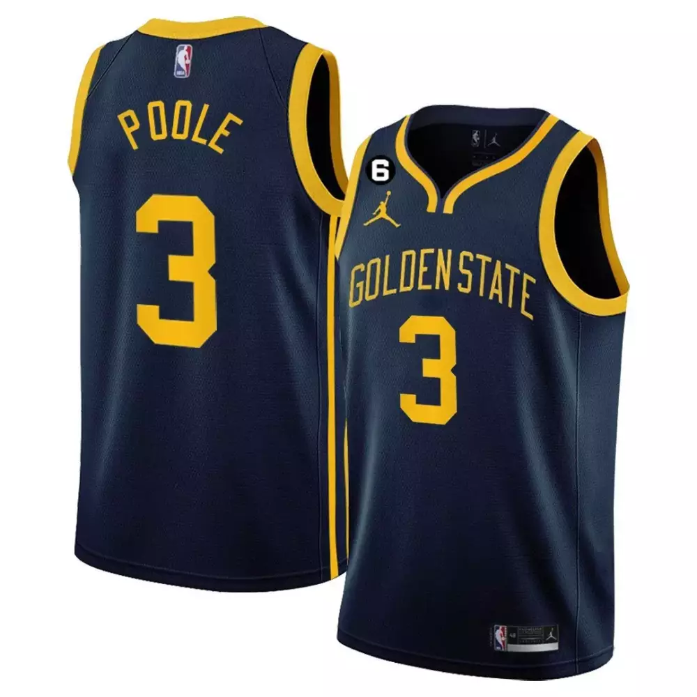 Jordan Poole 3 Golden State Warriors 2023 Stitched Vapor Jersey | Navy Edition | Fan Gear for Men, Women & Youth