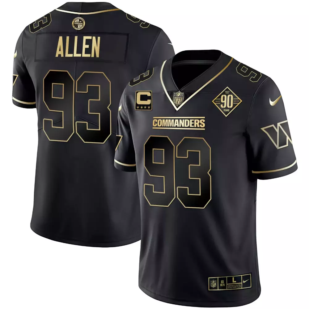 Josh Allen 93 Washington Commanders 2022 Men's Vapor Jersey | Black 90th Anniversary | For Men