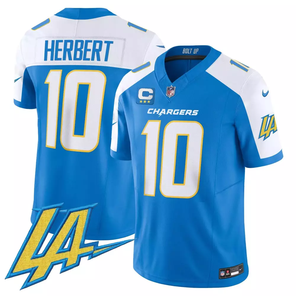 Justin Herbert 10 Los Angeles Chargers 2023 Men's All Stitched Vapor Jersey | Bolt Up Edition 1 | For Men, Women & Youth
