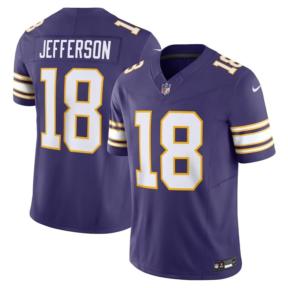 Justin Jefferson 18 Minnesota Vikings 2023 Men's All Stitched Vapor Jersey Purple | Stitched | Limited Edition Fan Gear | For Men