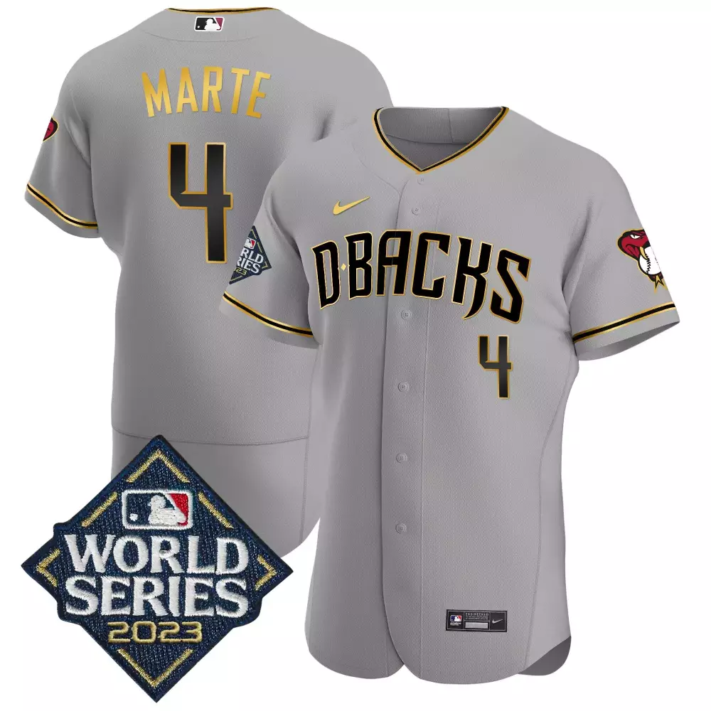 Ketel Marte Arizona Diamondbacks 2023 Stitched Vapor Jersey | Gray World Series Edition | Limited Edition Fan Gear | For Men, Women & Youth