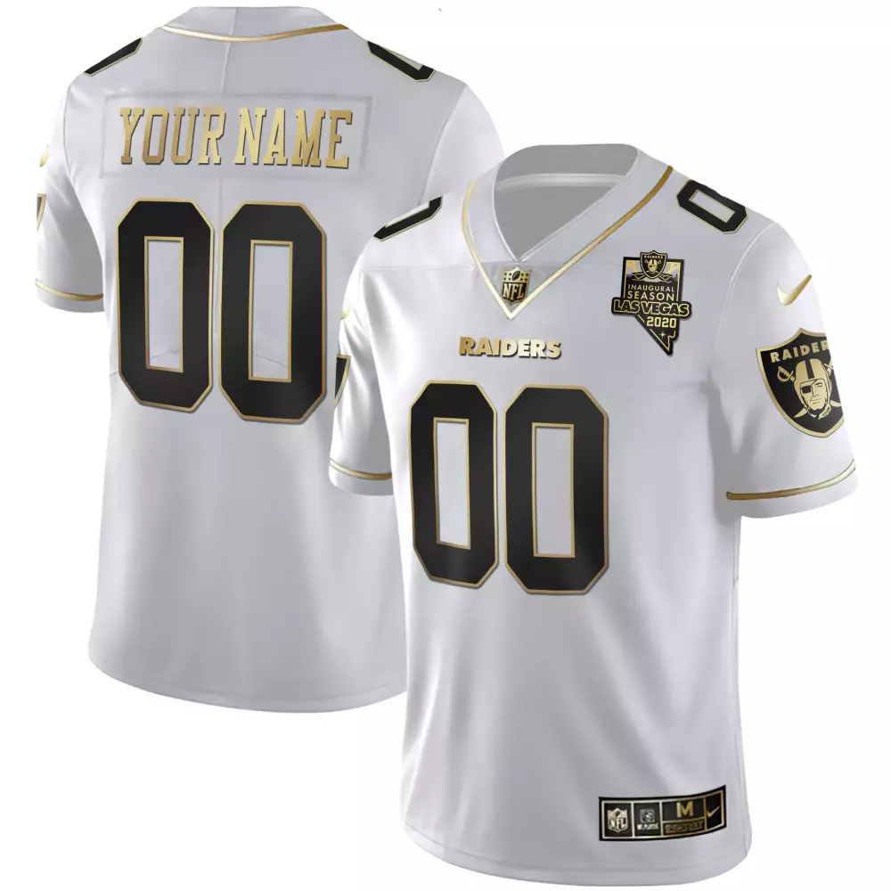 Las Vegas Raiders 00 Your Name Stitched Vapor Jersey | 2020 White & Black Edition | Personalized Fan Gear for Men, Women & Youth