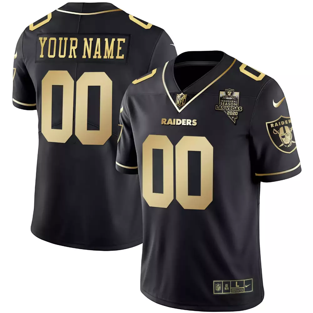 Custom 00 Las Vegas Raiders 2020 Stitched Vapor Jersey | Black & Gold Fan Gear for Men, Women & Youth