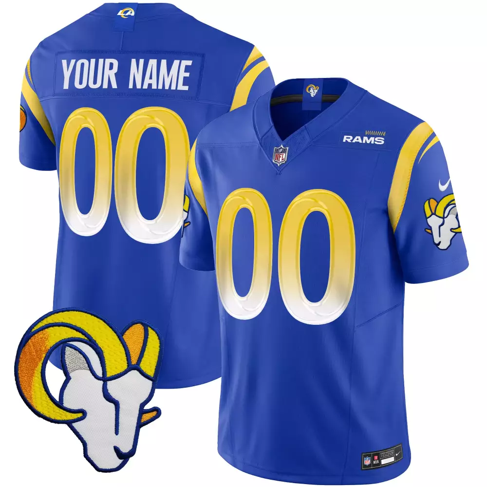 Los Angeles Rams Custom 00 2023 Nike All Stitched Vapor Jersey | Blue 1 | Exclusive Fan Gear for Men, Women & Youth