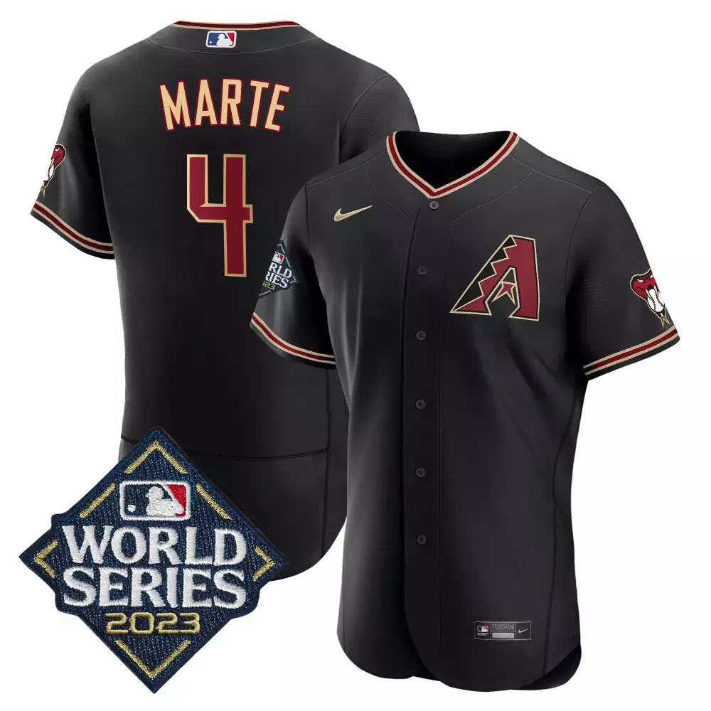 Marte 4 Arizona Diamondbacks 2023 White Vapor Jersey | All Stitched World Series Edition | Fan Gear for Men, Women & Youth