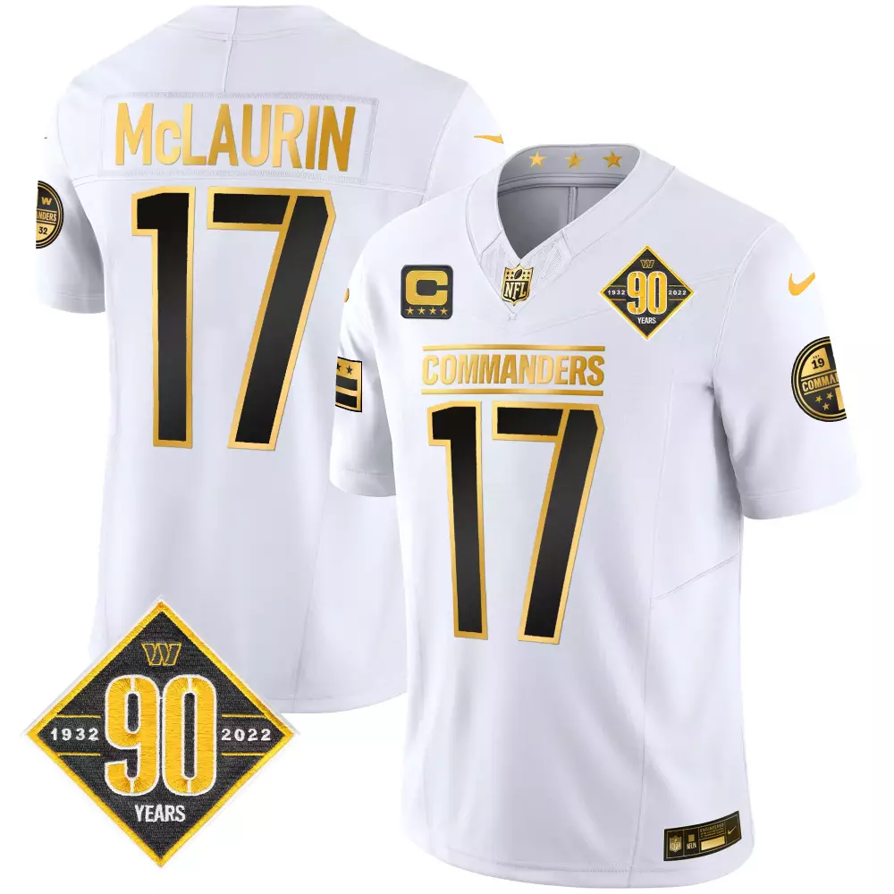 Mclaurin 17 Washington Commanders 2022 White Stitched Vapor Jersey | 90 Years Edition | Limited Edition Fan Gear | For Men, Women & Youth