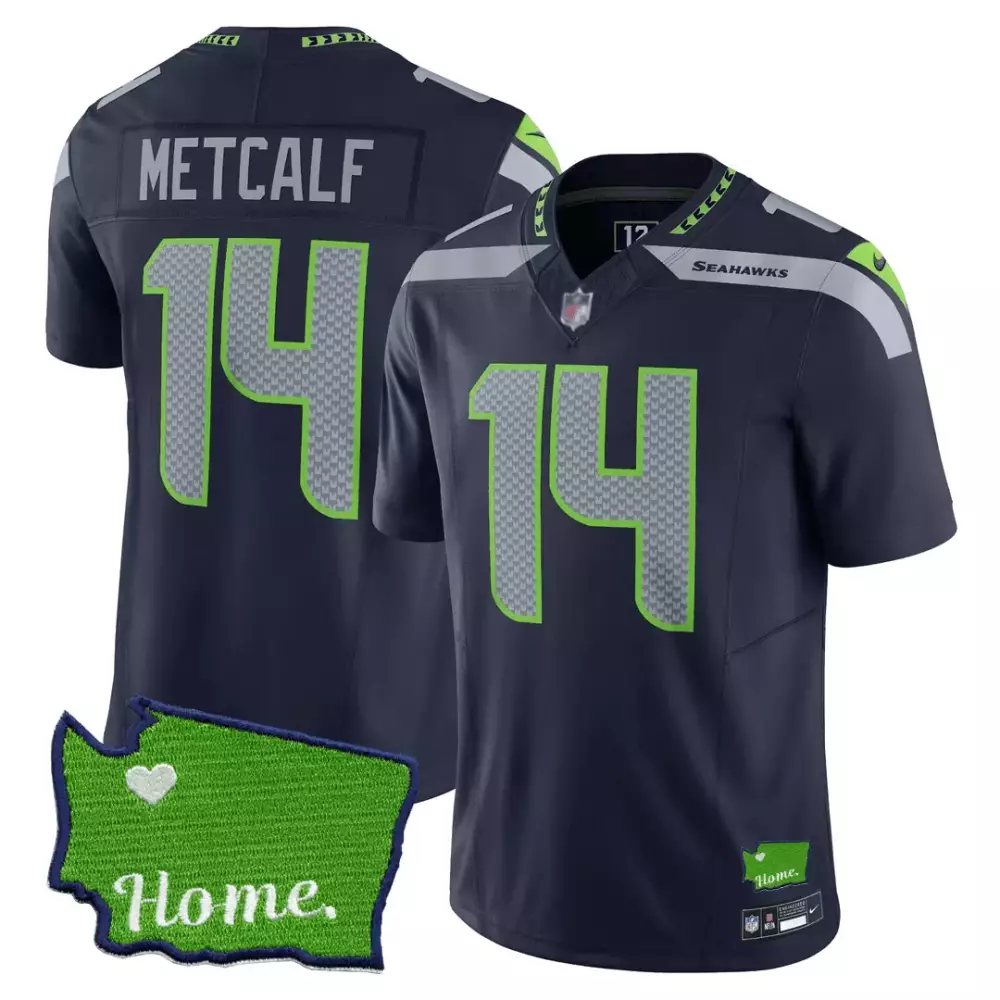 Metcalf 14 Seattle Seahawks 2023 Men's All Stitched Vapor Jersey | Home Edition Navy | Fan Gear for Game Day | For Men, Women & Youth