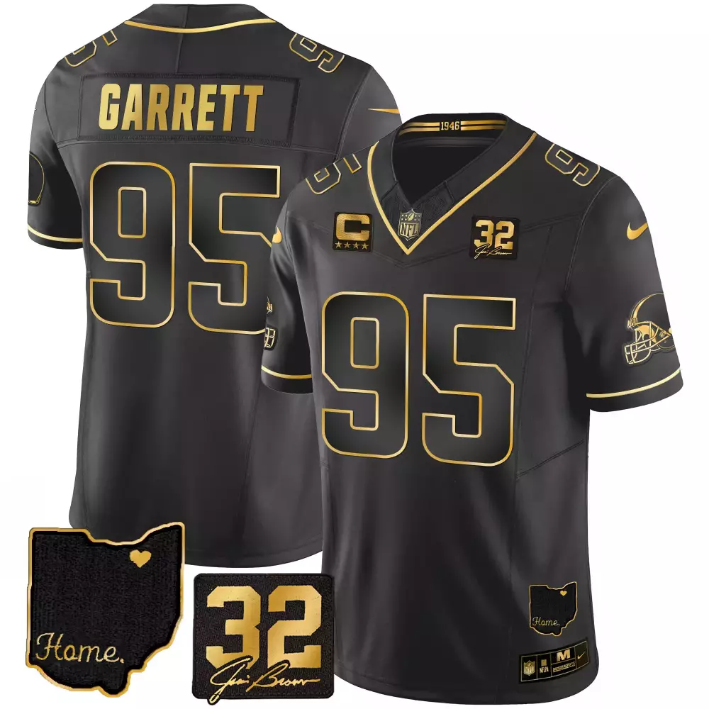Myles Garrett 95 Cleveland Browns 2022 Black Edition Jersey | All Stitched Vapor Style | For Men, Women & Youth