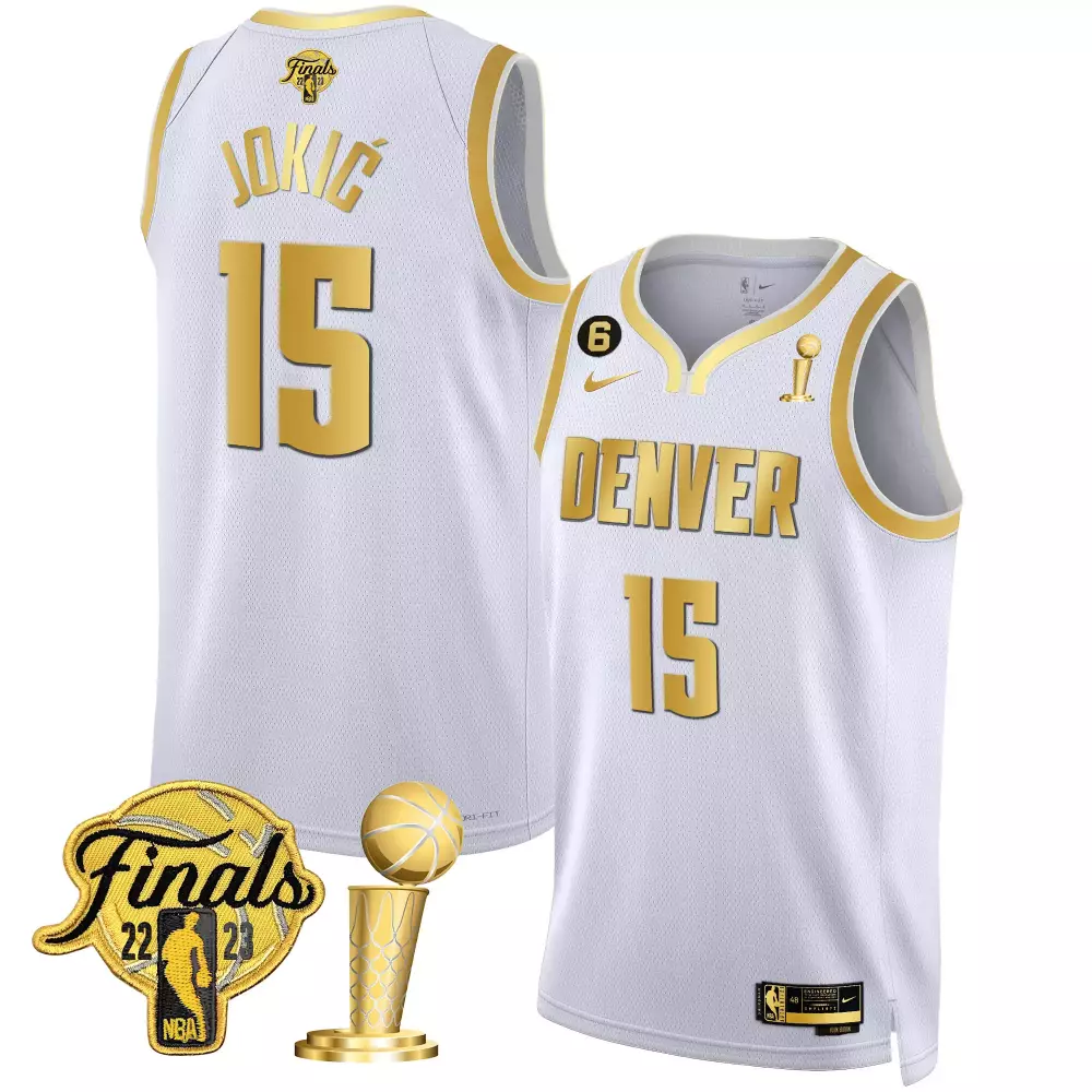 Nikola Jokic 15 Denver Nuggets 2023 Finals Edition Jersey | White Stitched | Limited Edition Fan Gear for Men, Women & Youth
