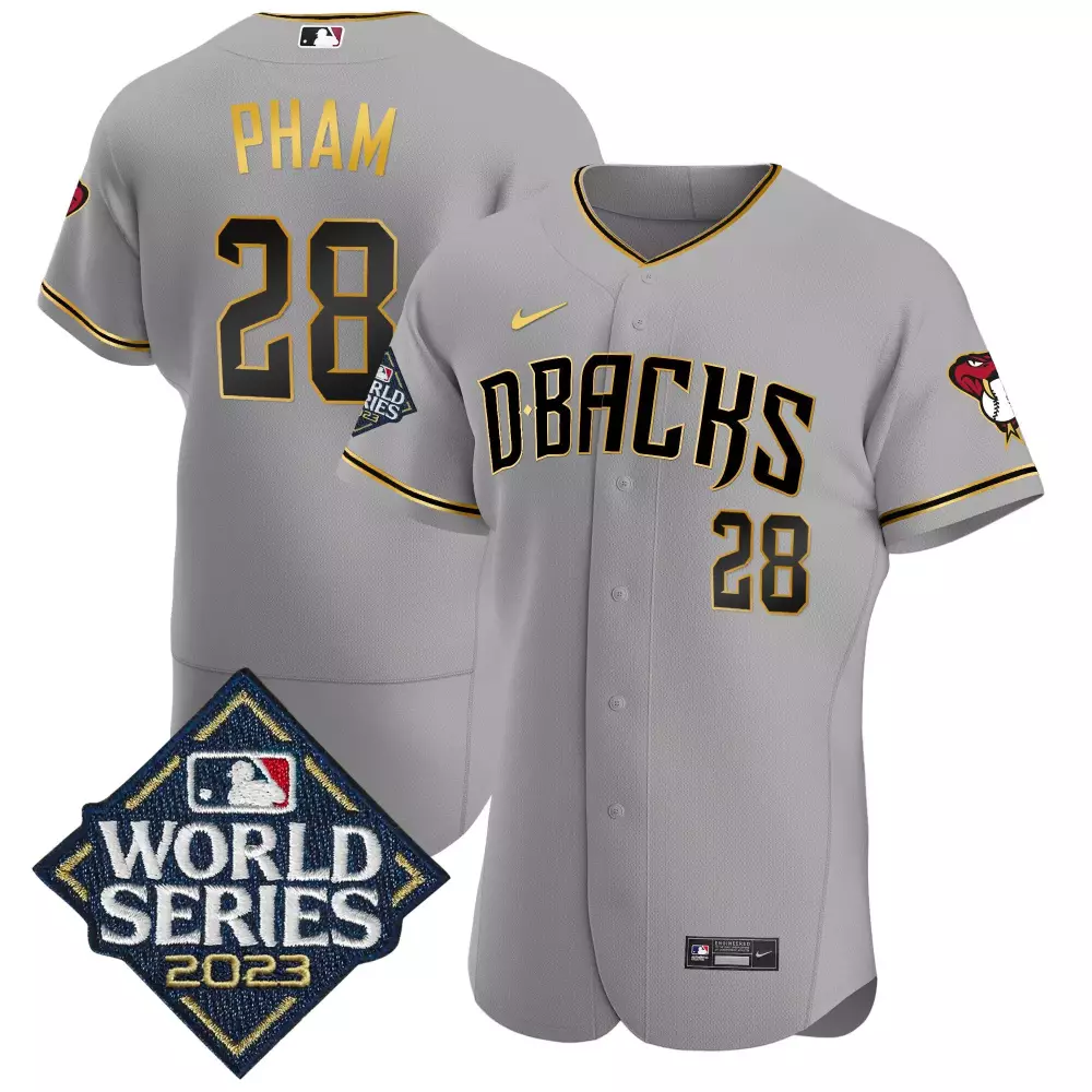 Pham 28 Arizona Diamondbacks 2023 Stitched Vapor Jersey | World Series Edition Gray | Replica Fan Gear | For Men, Women & Youth