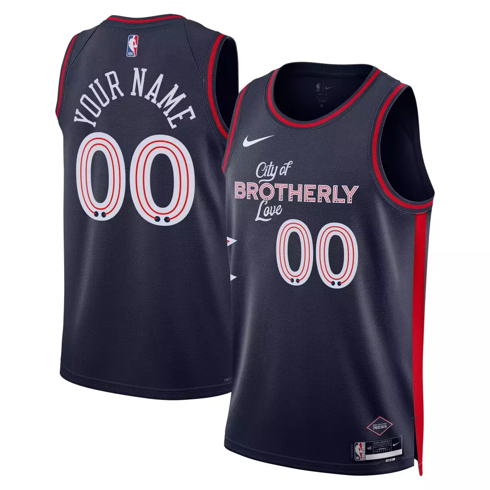 Philadelphia 76ers 00 Vapor Jersey | Men's All Stitched Navy City Edition | Premium Fan Gear for Men, Women & Youth