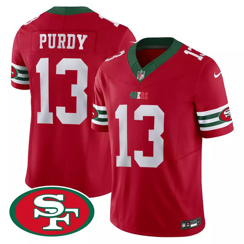 Purdy 13 San Francisco 49ers 2023 Red & Green Stitched Jersey | Vapor Fan Gear | For Men, Women & Youth