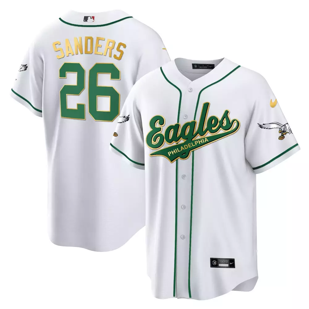 Sanders 26 Philadelphia Eagles 2023 Stitched Vapor Jersey | White Green | Replica Fan Gear | For Men, Women & Youth