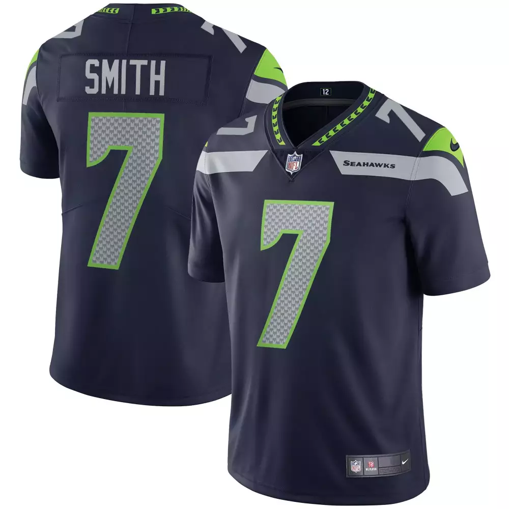 Smith 7 Seattle Seahawks 2023 Men's All Stitched Vapor Jersey | White Green | Limited Edition Fan Gear | For Men, Women & Youth