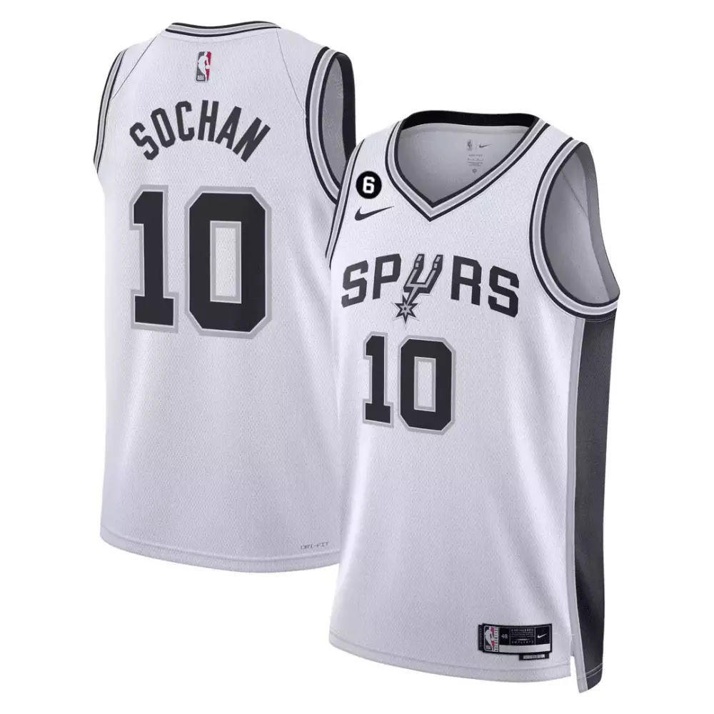 Sochan 10 San Antonio Spurs 2023 Stitched Vapor Jersey | White Edition Fan Gear | For Men, Women & Youth