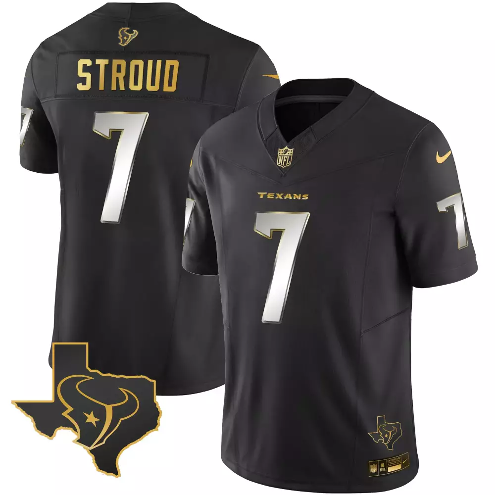 Stroud 7 Houston Texans 2023 Men's All Stitched Vapor Jersey | Black Edition Fan Gear | For Men, Women & Youth