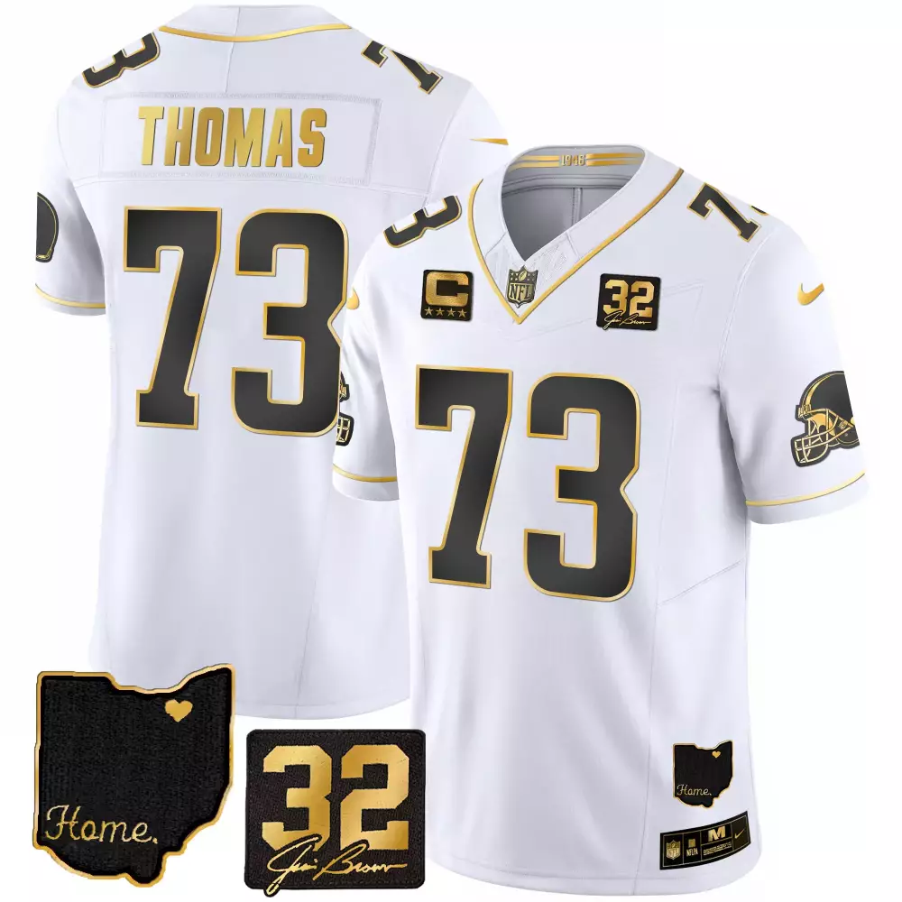 Thomas 73 Cleveland Browns Orange Stitched Jersey | Name Patch Men's 2025 | Game Day Fan Gear | For Men, Women & Youth