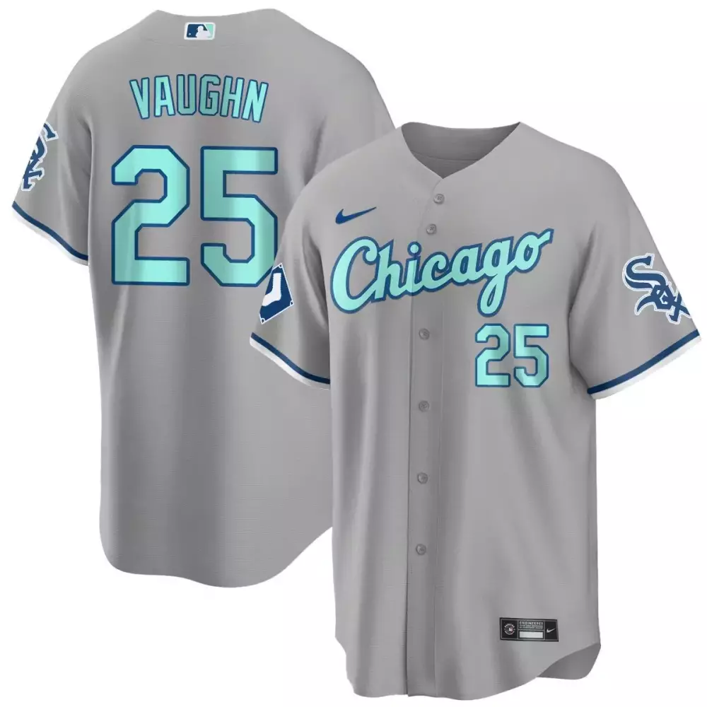 Vaughn 25 Chicago White Sox 2023 Stitched Vapor Jersey | Gray Blue | Replica Fan Gear | For Men, Women & Youth