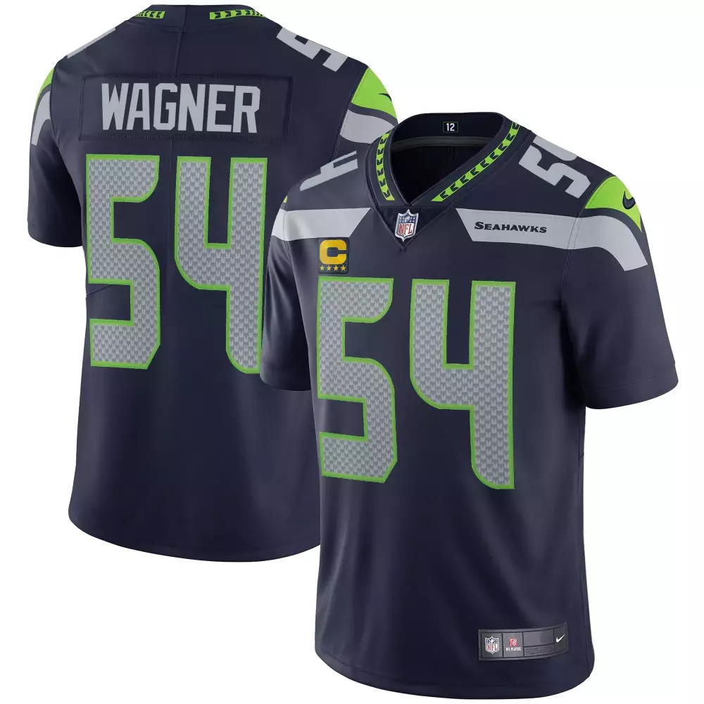 Wagner 54 Seattle Seahawks 2022 Men's All Stitched Vapor Jersey | Navy C Edition | Limited Edition Fan Gear | For Men