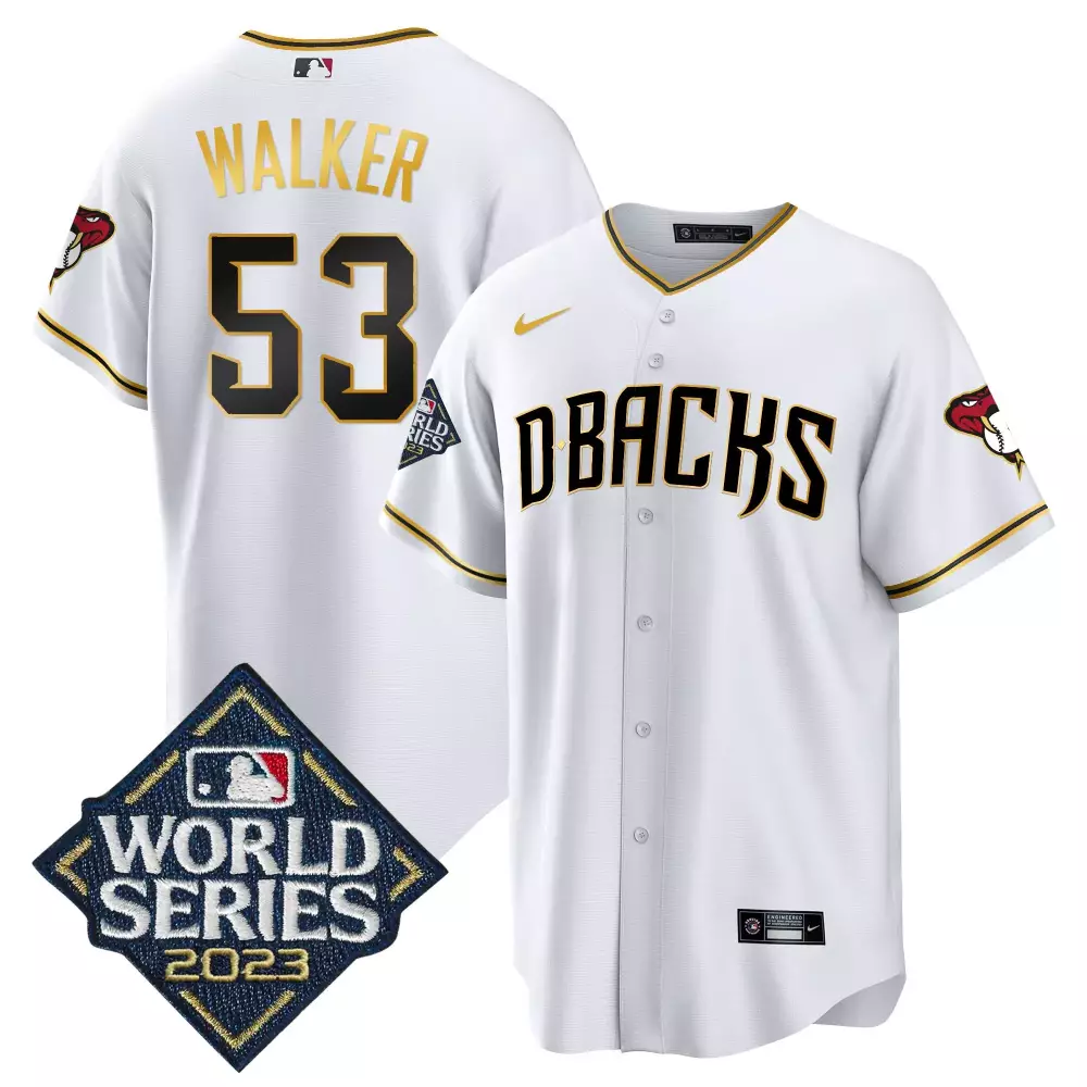 Walker 53 Arizona Diamondbacks 2023 White Vapor Jersey | World Series Edition | Stitched Fan Gear | For Men, Women & Youth