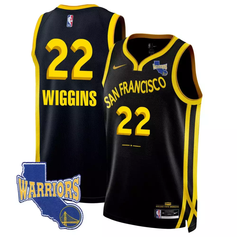 Wiggins 22 Golden State Warriors 2023 Stitched Vapor Jersey | Black Edition | Game Day Outfit | For Men, Women & Youth