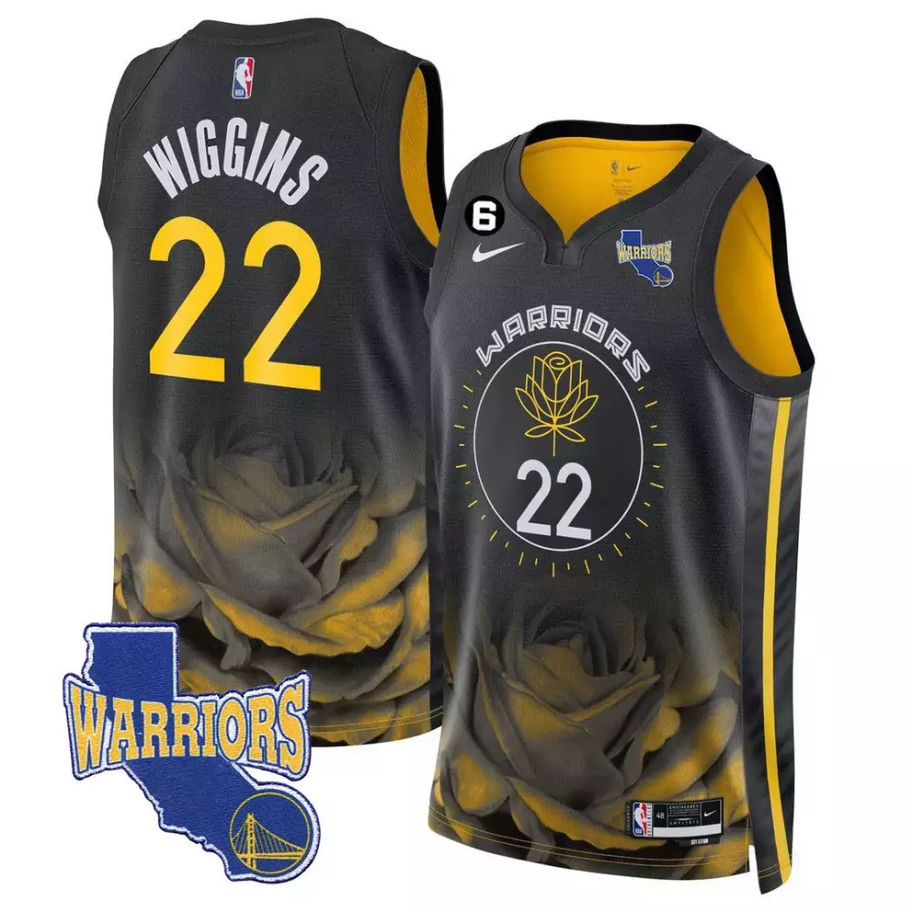 Wiggins 22 Golden State Warriors 2023 Stitched Vapor Jersey | Black Gold Edition | For Men, Women & Youth