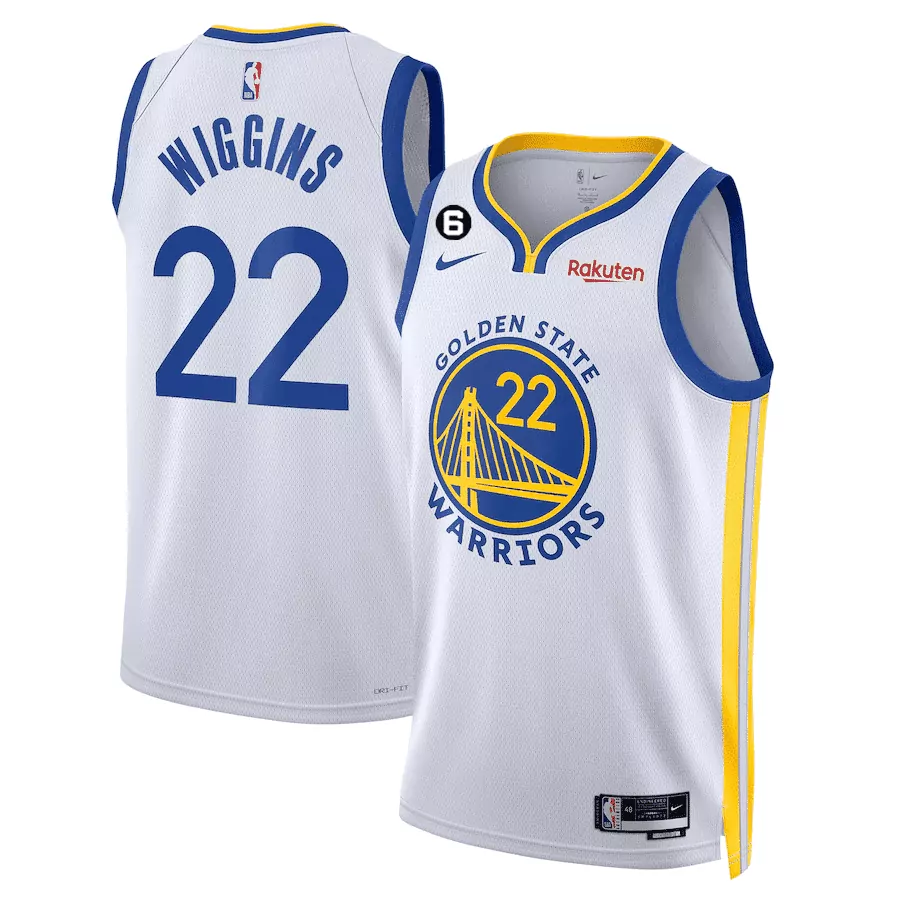 Wiggins 22 Golden State Warriors 2023 Stitched Vapor Jersey | White Yellow Edition | Limited Edition Fan Gear | For Men, Women & Youth