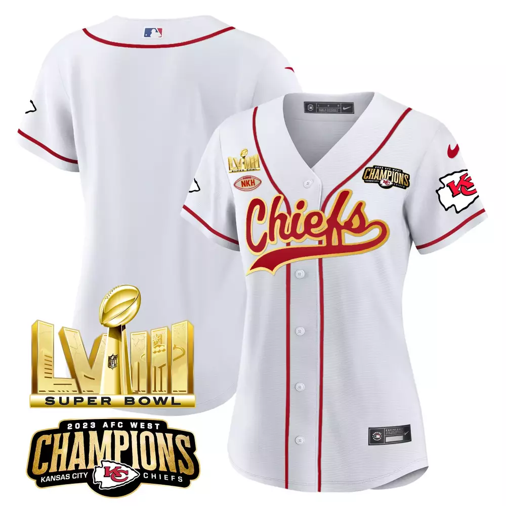 2023 Kansas City Chiefs Women's All Stitched Vapor Jersey | White Champions Edition | For Men, Women & Youth
