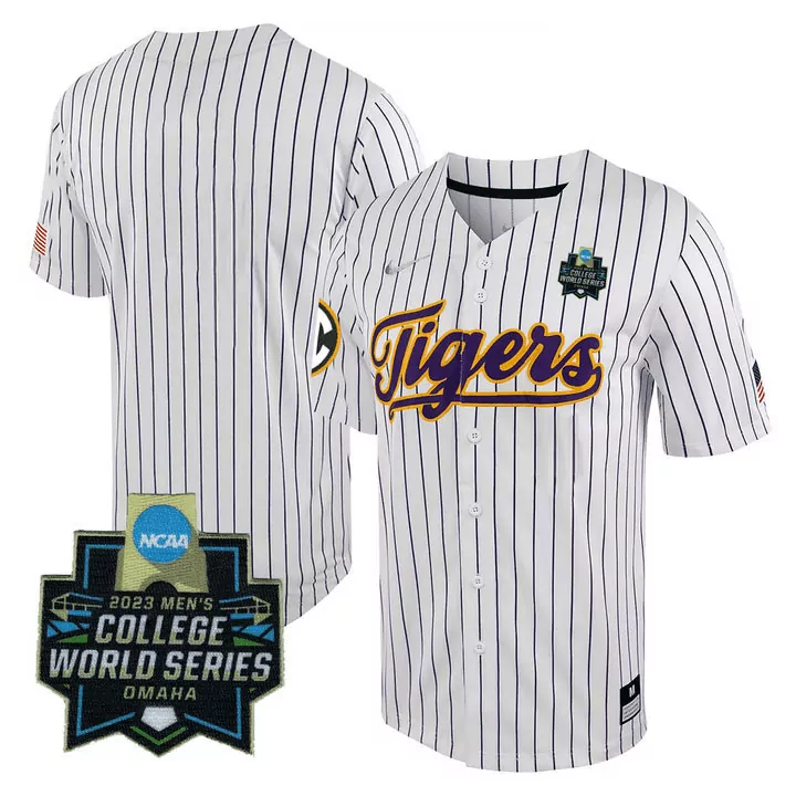 2023 NCAA College World Series LSU Tigers Jersey | All Stitched Vapor Jersey Fan Gear | For Men, Women & Youth