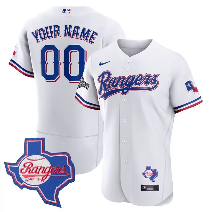 2023 Texas Rangers 00 Your Name All Stitched Vapor Jersey | White | Classic Fan Gear | For Men, Women & Youth