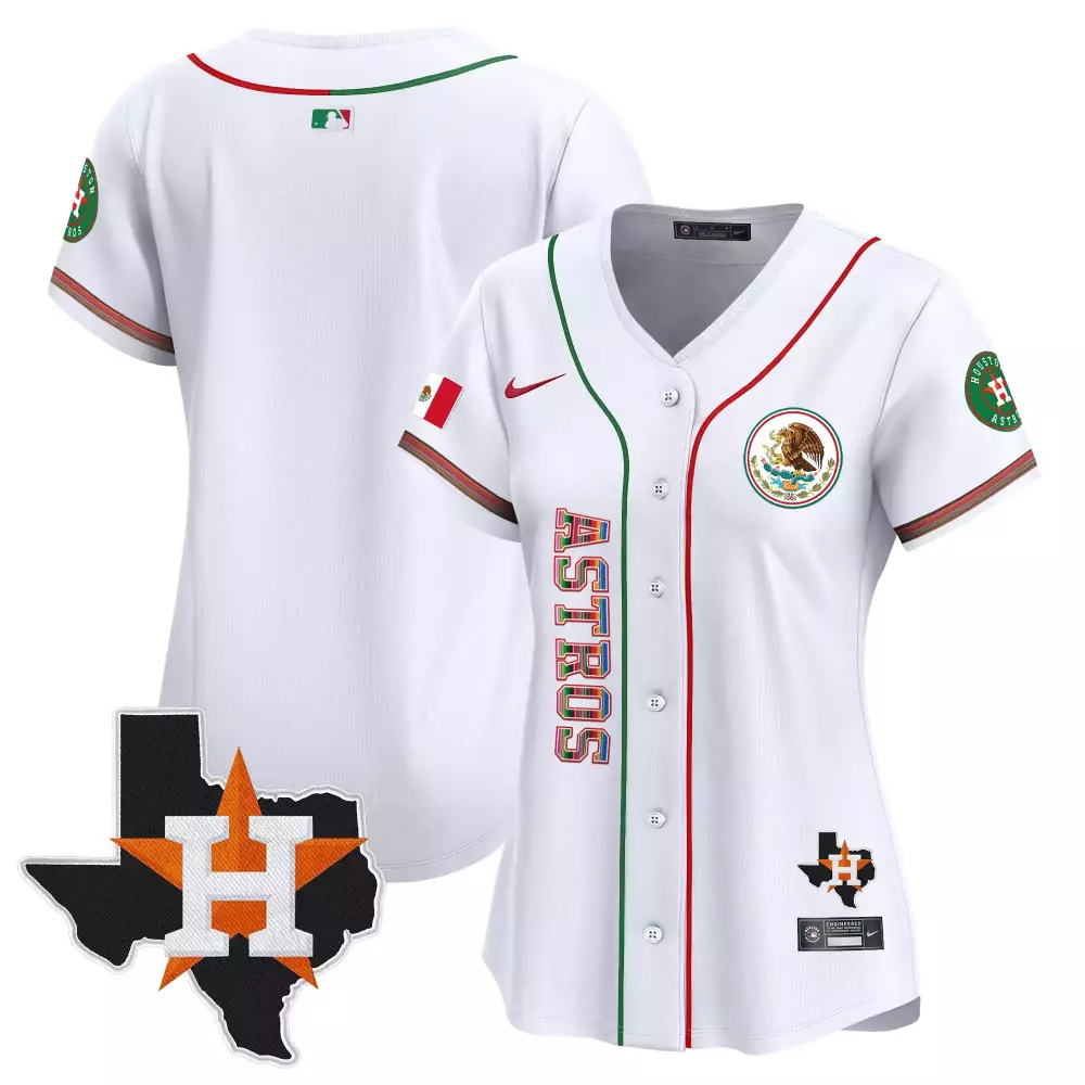 2023 Women's Nike Houston Astros Custom 00 Stitched Vapor Jersey | White Design | Fan Gear for Women & Youth