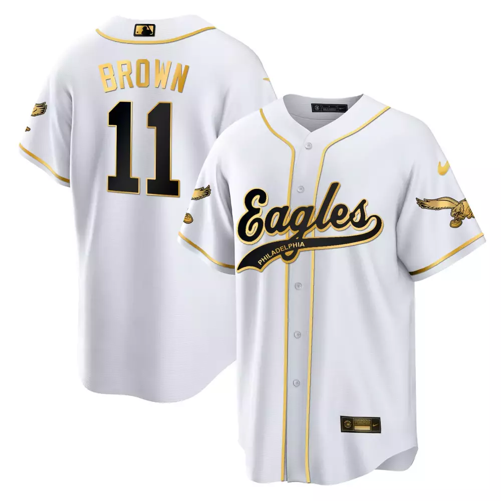 A J Brown 11 Philadelphia Eagles 2023 White Vapor Jersey | All Stitched Fan Gear | For Men, Women & Youth