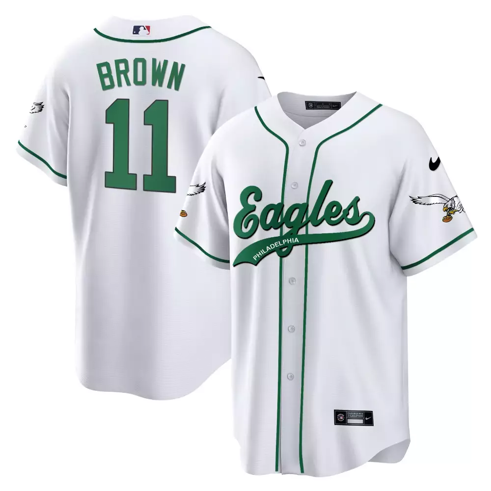 A J Brown 11 Philadelphia Eagles 2023 Stitched Vapor Jersey | White Green | Gift Idea for Men, Women & Youth