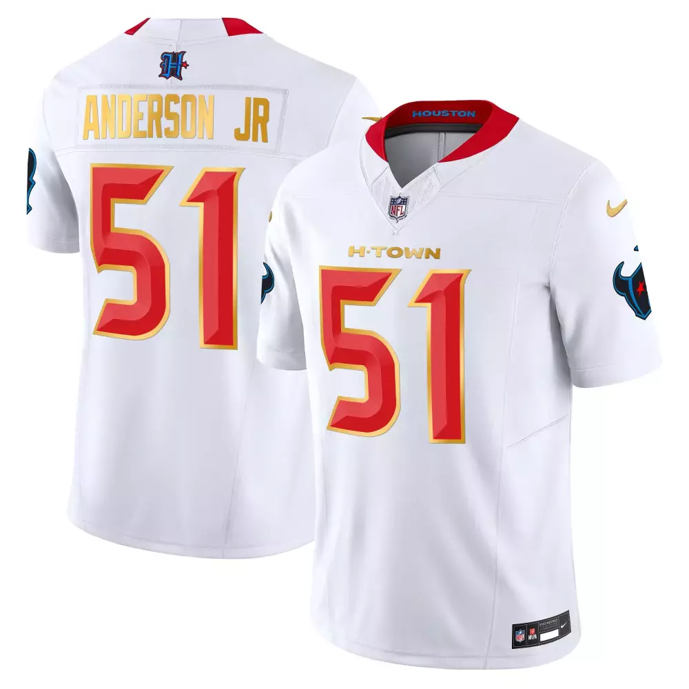 Anderson Jr 51 Houston Texans 2023 White Vapor Jersey | All Stitched | For Men, Women & Youth
