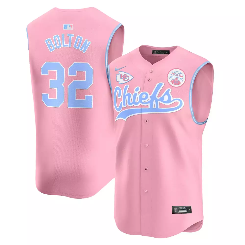Bolton 32 Kansas City Chiefs 2023 Men's Vapor Jersey | All Stitched Pink Edition | For Men, Women & Youth