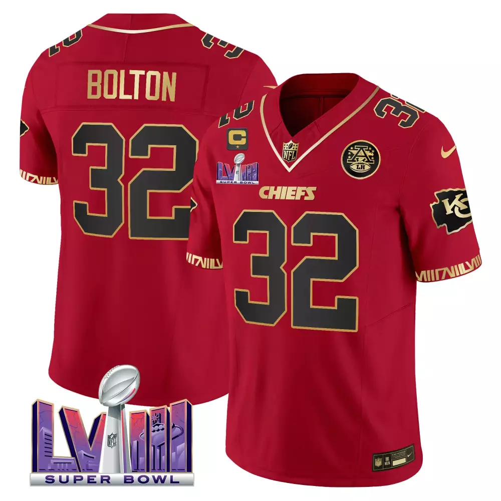 Bolton 32 Kansas City Chiefs 2023 Men's Vapor Jersey | All Stitched Super Bowl LVII Edition White | For Men, Women & Youth